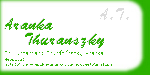 aranka thuranszky business card